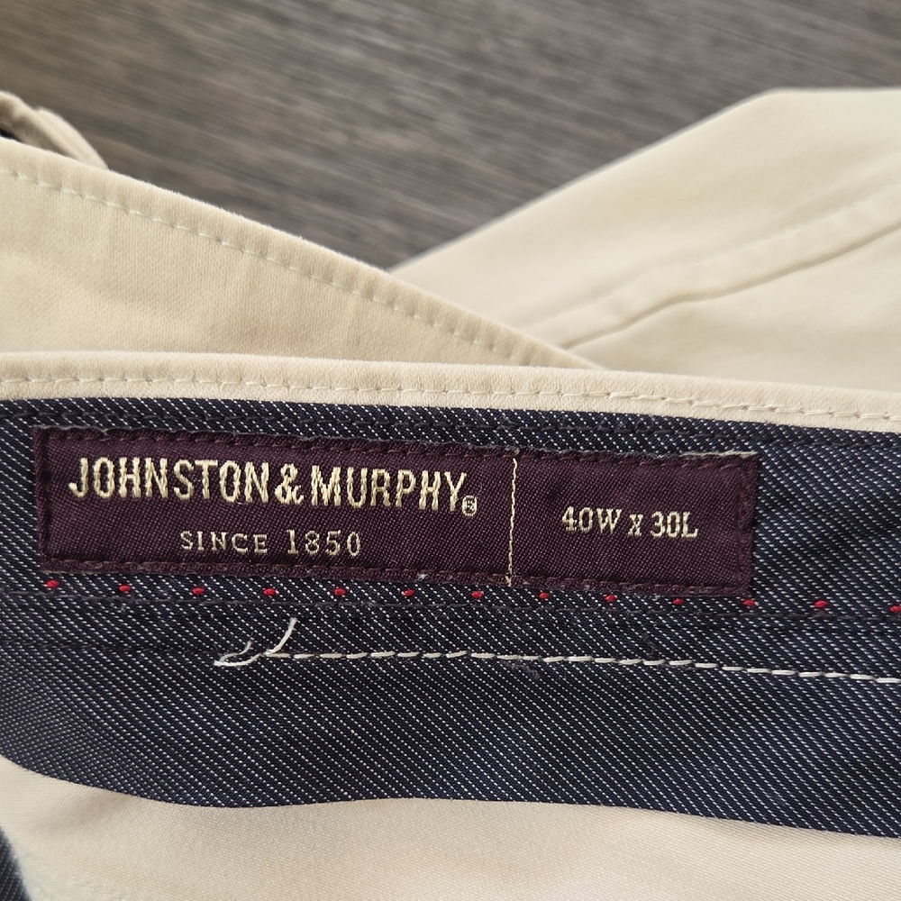 Johnston & Murphy Cream Trousers